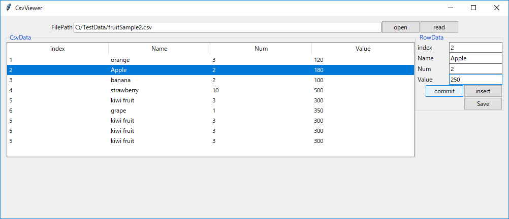 【python Gui Tkinter実用サンプル】ttktreeviewを使ってcsvを閲覧編集するcsvビューワーを作成する エンジニアになりたいブログ 7203